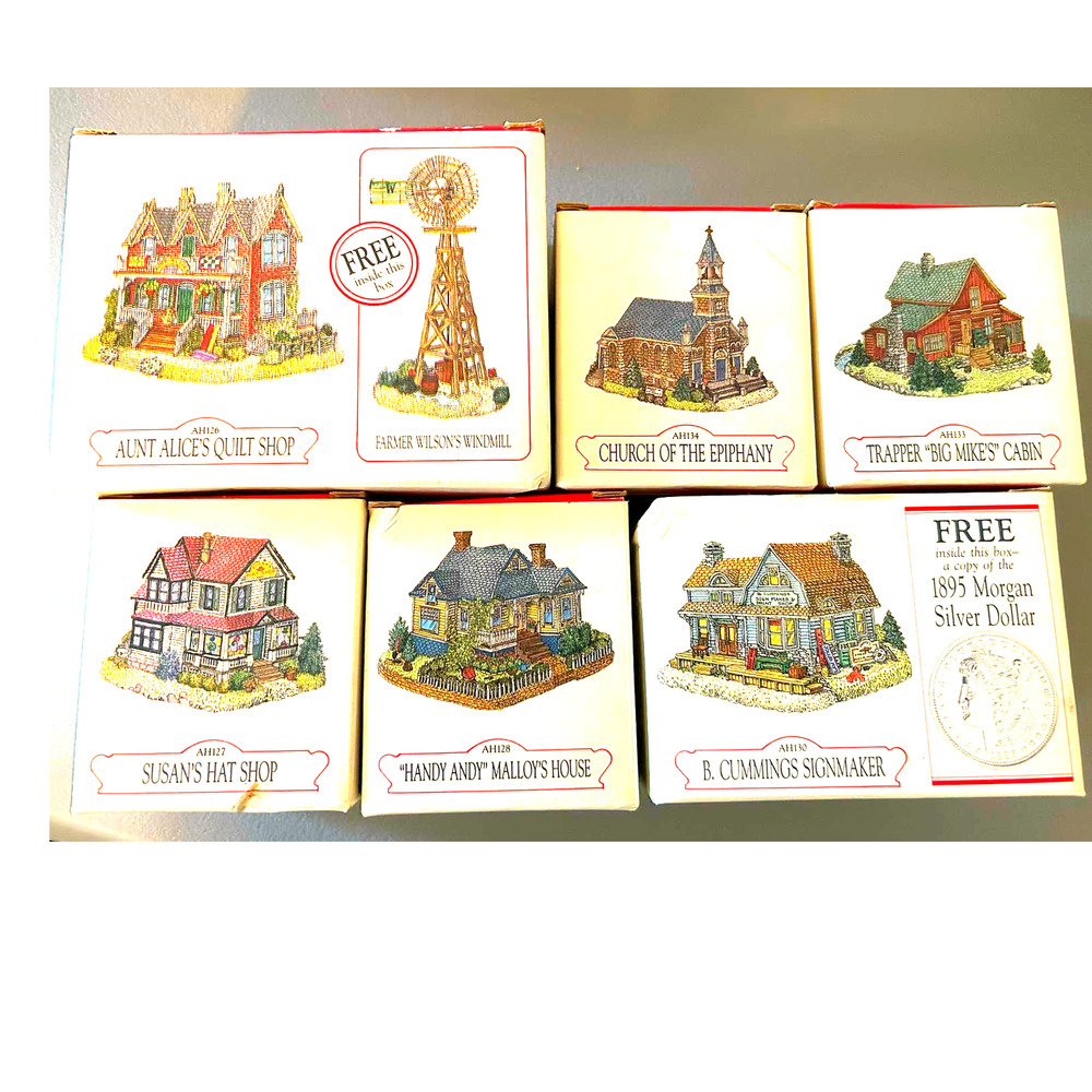 Liberty Falls Collection Buildings and Houses lot of 6 Vintage 1990s Boxed